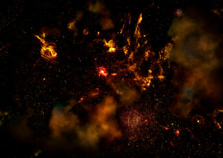 Far being shone nebula and star field against space.の写真素材
