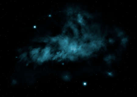 Far being shone nebula and star field against space.の写真素材