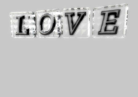 The LOVE word made of blocks with lettersの写真素材