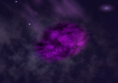 Far being shone nebula and star field against space.の写真素材