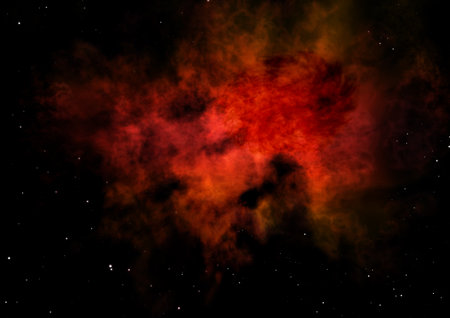 Far being shone nebula and star field against space.の写真素材