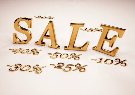 Glossy three-dimensional inscription Sale as a sign.の写真素材