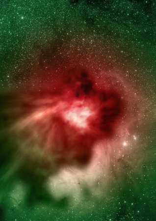 Far being shone nebula and star field against space.の写真素材
