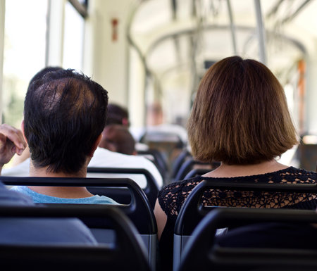 People in a public transportの写真素材