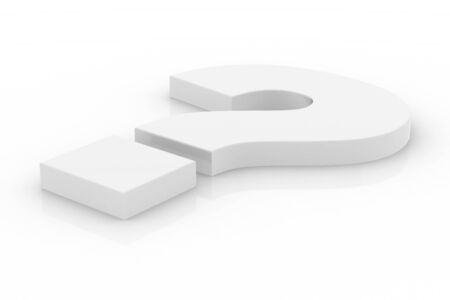 White lying question markの写真素材