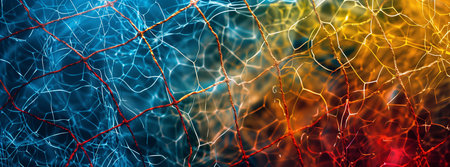 An electric blue underwater landscape with a closeup of natural materials forming a colorful pattern, inspired by marine biology and scienceの素材