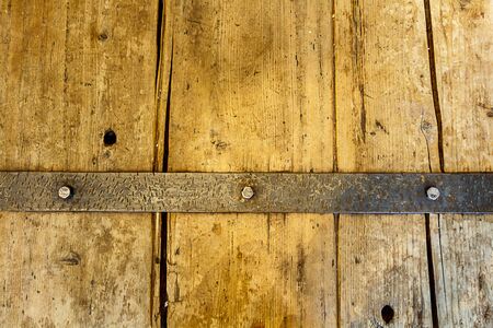 Abstract background texture of vintage wood with iron barの写真素材