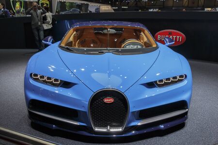 GENEVA, SWITZERLAND - MARCH 2016: Bugatti Chironのeditorial素材