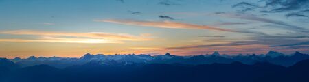 Sunrise Over Mountains Panoramaの写真素材