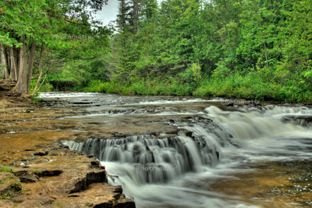 Oquecoc Falls in Michigan's Lower Peninsulaの写真素材