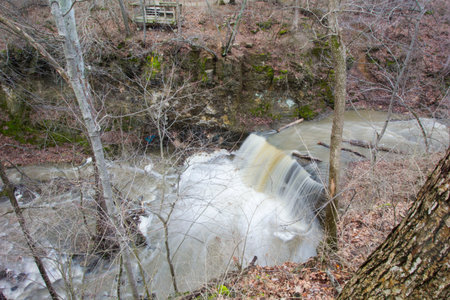 Indian Run Falls Park, Dublin, Ohioの写真素材