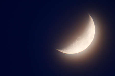 Crescent Moon in Early Eveningの写真素材