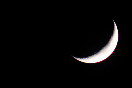 Crescent Moon in Early Eveningの写真素材