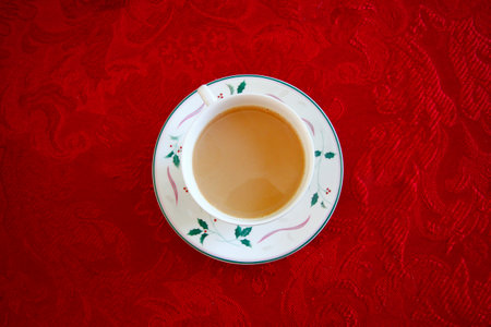 Cup of Coffee Looking From Aboveの写真素材