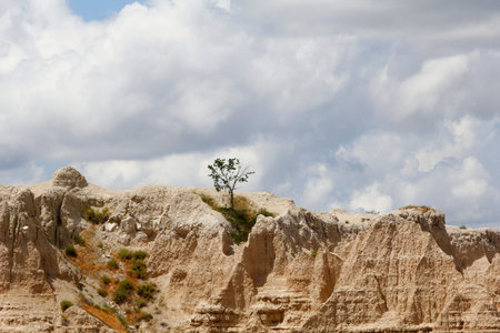 Views from the Notch Trail, Badlands National Park, South Dakotaの写真素材
