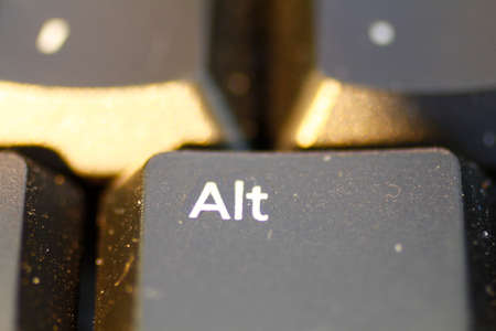 Closeup View of a Black Keyboardの写真素材