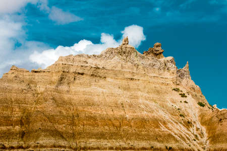 Fossil Exhibit Area, Badlands National Park, South Dakotaの写真素材