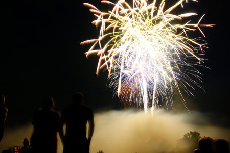 Fireworks display, Granville, Ohio July 1, 2022のeditorial素材