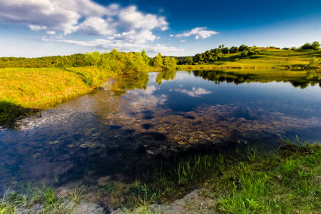 Pond out in the countryside during a summer day, Ohio