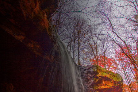 Lower Dundee Falls in Autumn, Beach City Wilderness Area, Ohio