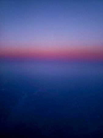 Man-made Lake Seen From an Airplane at Sunriseの写真素材