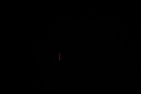 Very Thin Sliver of Sun Before Totality, Partial Solar Eclipse, Between First and Second Contacts,...