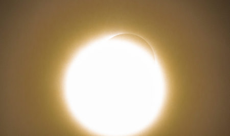 End of a Total Solar Eclipse, Seen From Dublin, Ohio, April 8, 2024の写真素材