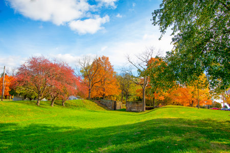 Views at Lockville Canal Park in Autumn, Carroll, Ohioの写真素材