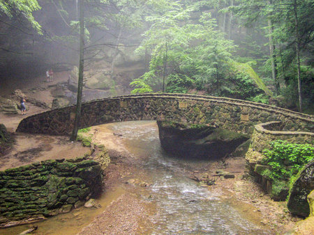 Old Man's Cave unit, Hocking Hills State Park, Ohioの写真素材