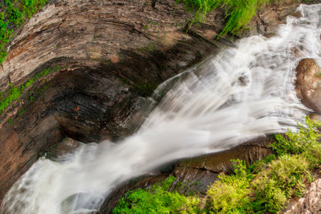 Upper Taughannock Falls, Taughannock Falls State Park, New Yorkの写真素材