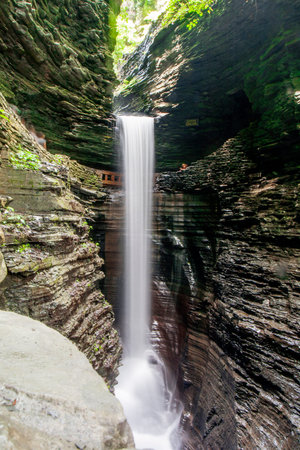 Central Cascade, Watkins Glen State Park, New Yorkの写真素材