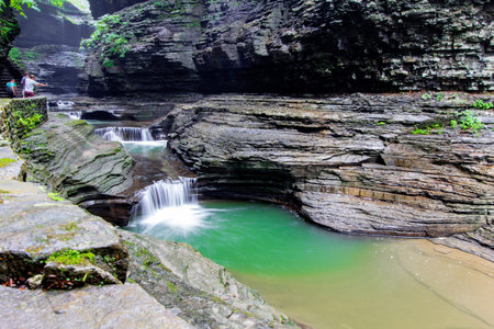 Glen of Pools, Watkins Glen State Park, New Yorkの写真素材