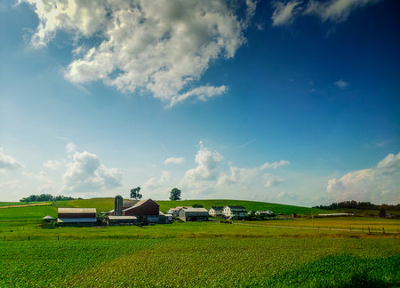 Rural Landscape in Late Spring, Holmes County, Ohioの写真素材