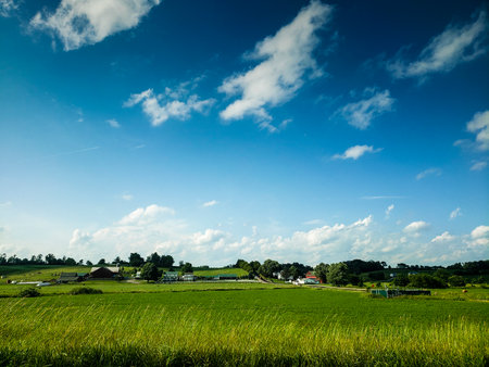 Rural Landscape in Late Spring, Holmes County, Ohioの写真素材