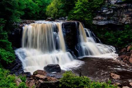 Blackwater Falls, Blackwater Falls State Park, West Virginiaの写真素材
