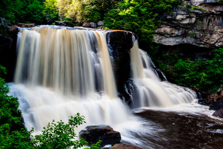 Blackwater Falls, Blackwater Falls State Park, West Virginiaの写真素材