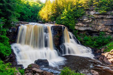 Blackwater Falls, Blackwater Falls State Park, West Virginiaの写真素材