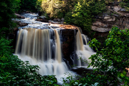 Blackwater Falls, Blackwater Falls State Park, West Virginiaの写真素材