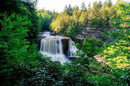 Blackwater Falls, Blackwater Falls State Park, West Virginiaの写真素材