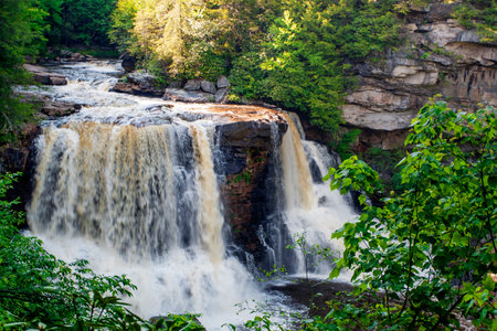 Blackwater Falls, Blackwater Falls State Park, West Virginiaの写真素材