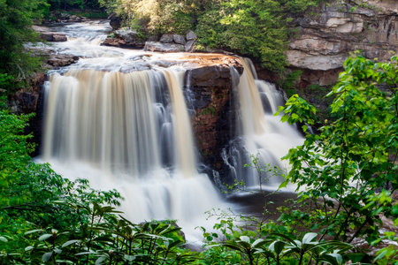 Blackwater Falls, Blackwater Falls State Park, West Virginiaの写真素材
