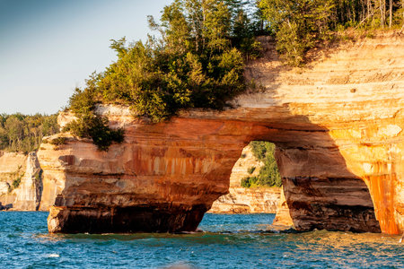 Arches, Pictured Rocks National Lakeshore, Michiganの写真素材