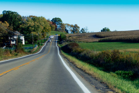 Rural Landscapes in Holmes County, Ohio in Autumnの写真素材