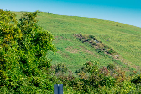 Landfill Seen From a Highwayの写真素材