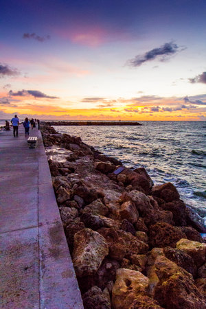 Early Morning at Jetty Park, Fort Pierce, Floridaの写真素材