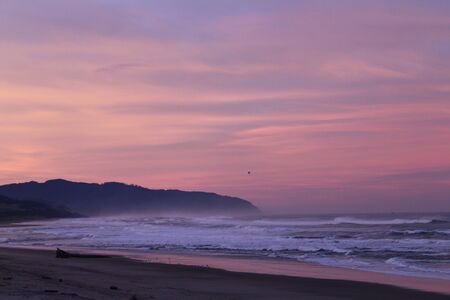 Oregon coast during sunsetの写真素材