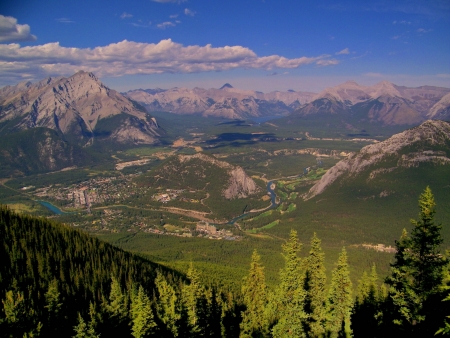 Town Of Banff From Aboveの写真素材