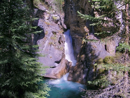 Johnson Canyon Waterfallの写真素材