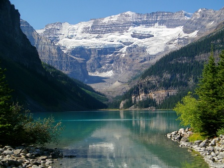 Lake Louise in fallの写真素材