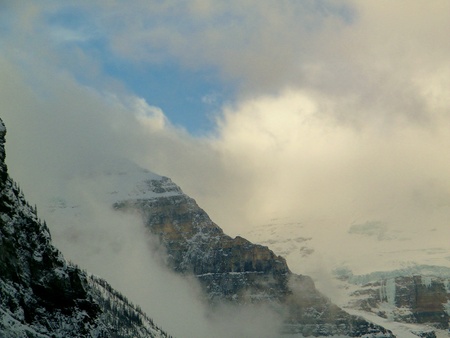 More Winter clouds at Lake Louiseの写真素材